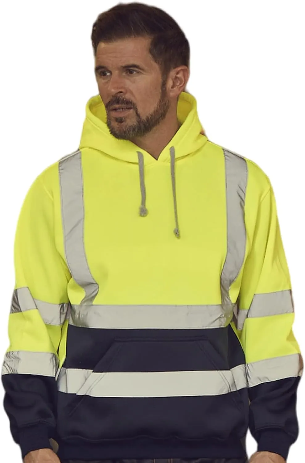 Hi Vis Men's Solid Color Reflective Visibility Sweatshirts Pullover