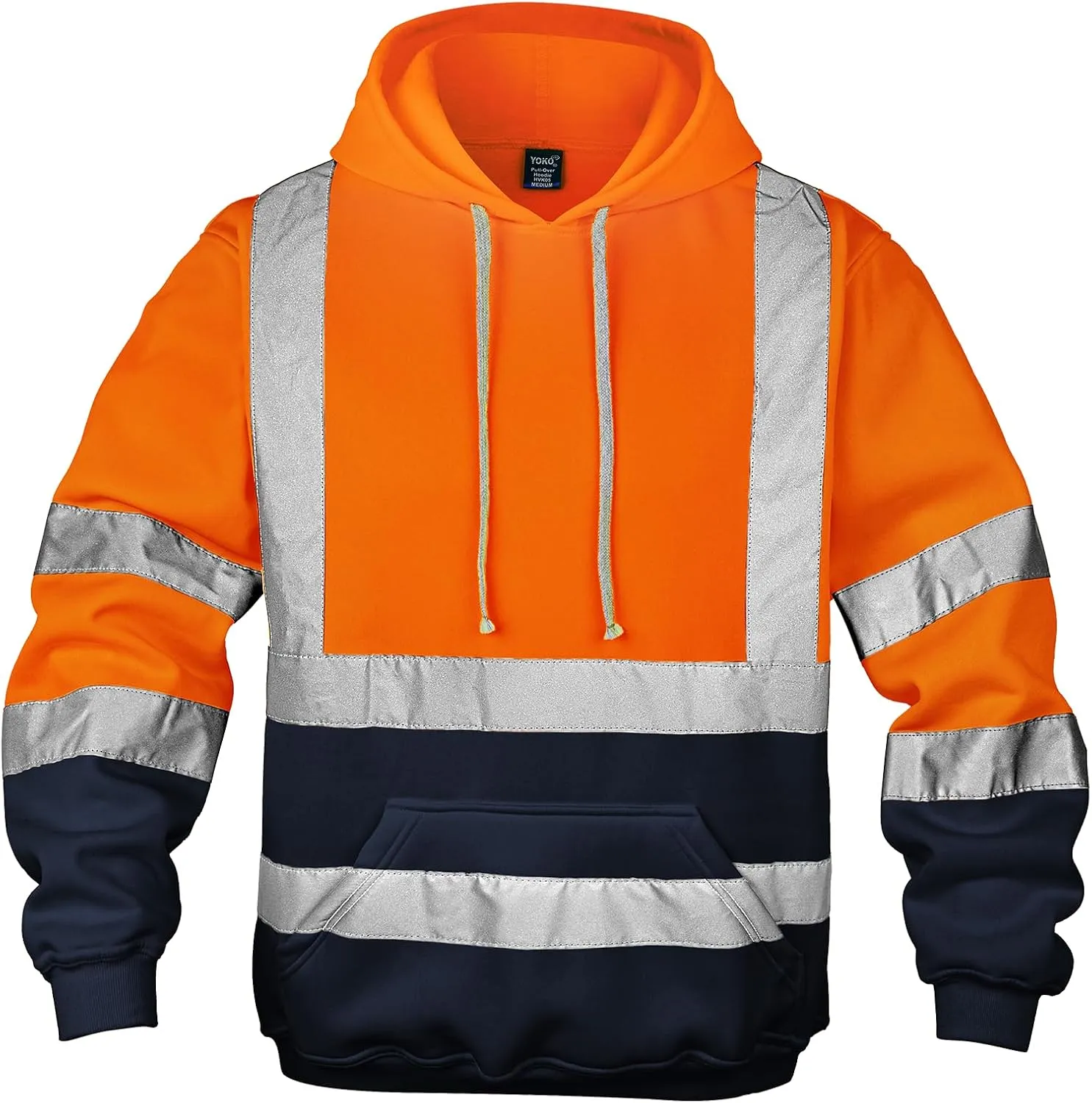 Hi Vis Men's Solid Color Reflective Visibility Sweatshirts Pullover