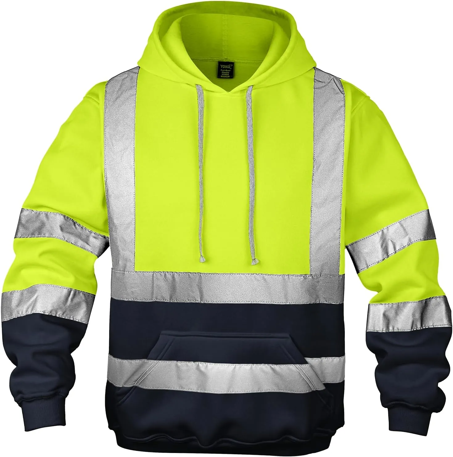 Hi Vis Men's Solid Color Reflective Visibility Sweatshirts Pullover