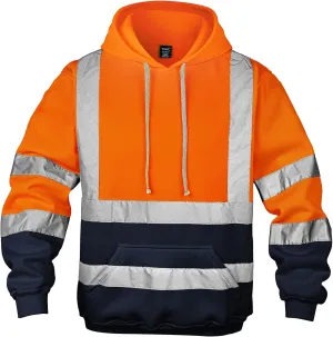 Hi Vis Men's Solid Color Reflective Visibility Sweatshirts Pullover