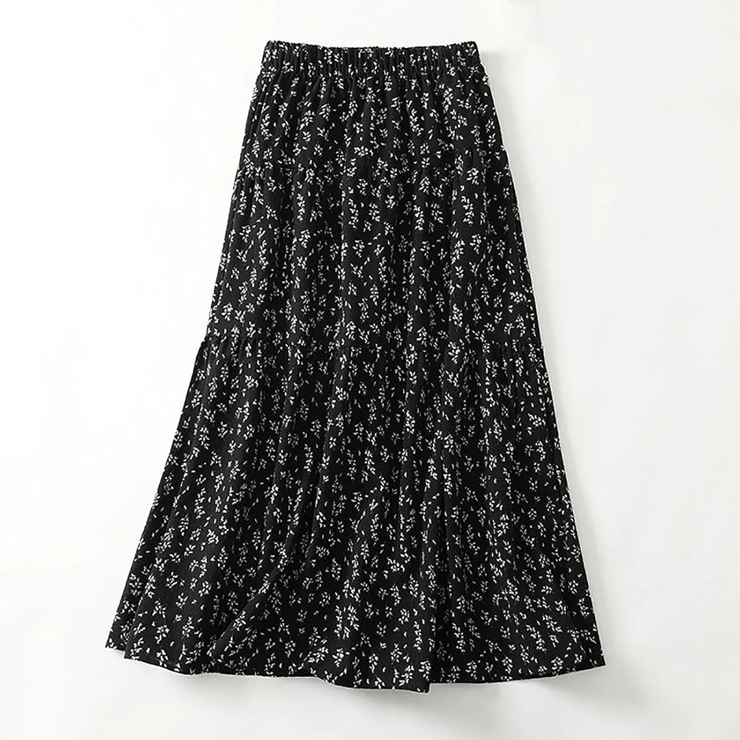 hlysgo Womens Linen Skirt 2025 Trendy Summer Solid Dresses Casual Tie Waist Pleated A-Line Flowy Midi Skirt Boho Skirts