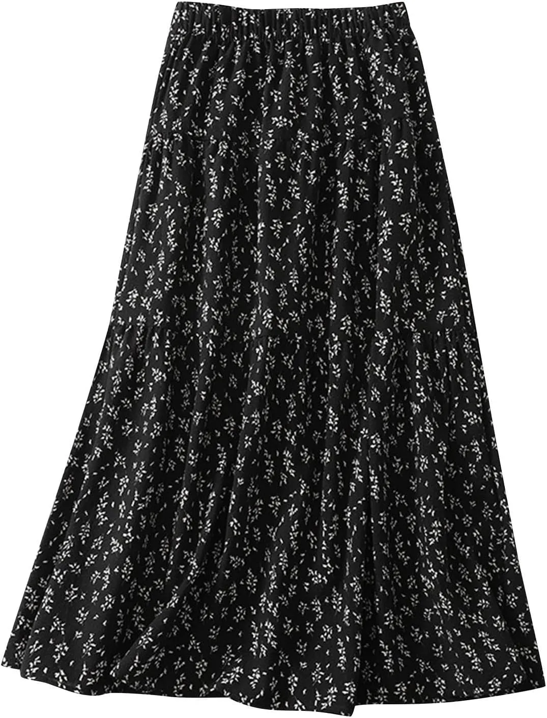 hlysgo Womens Linen Skirt 2025 Trendy Summer Solid Dresses Casual Tie Waist Pleated A-Line Flowy Midi Skirt Boho Skirts