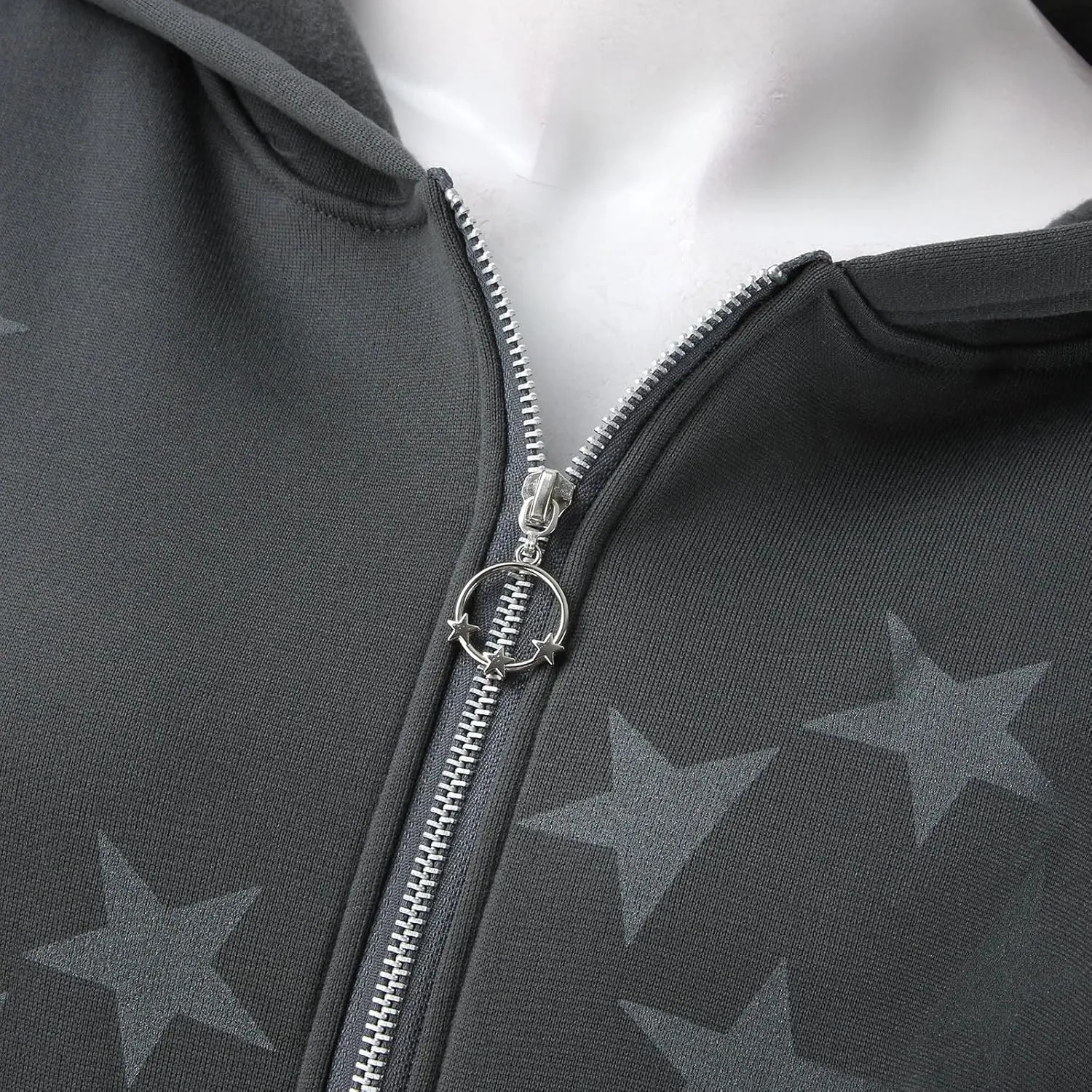 Hoodies For Women Star Print Trendy Zip Up Jackets Long Sleeve Vintage Sweatshirts Teen Girls Fall Outfit, Large