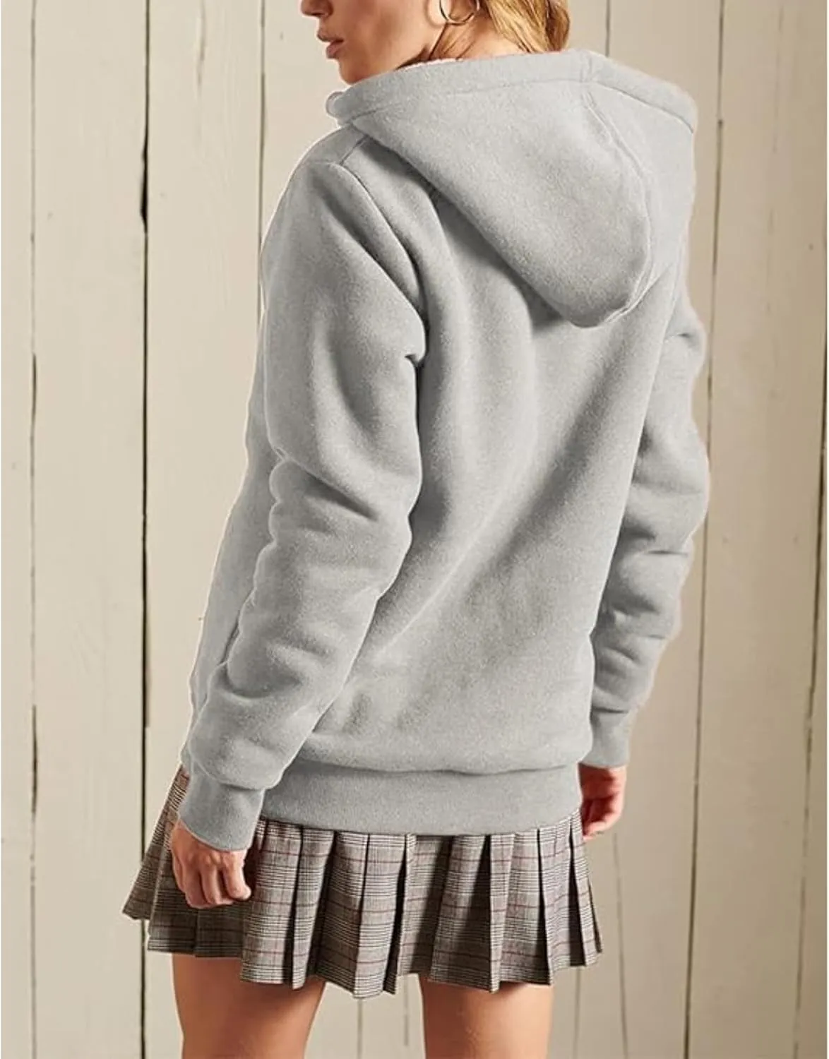 Hoodies for Women Winter Fleece Sweatshirts Full Zip Up Thick Sherpa Lined Hooded Jacket Daily Casual Fashion Coats