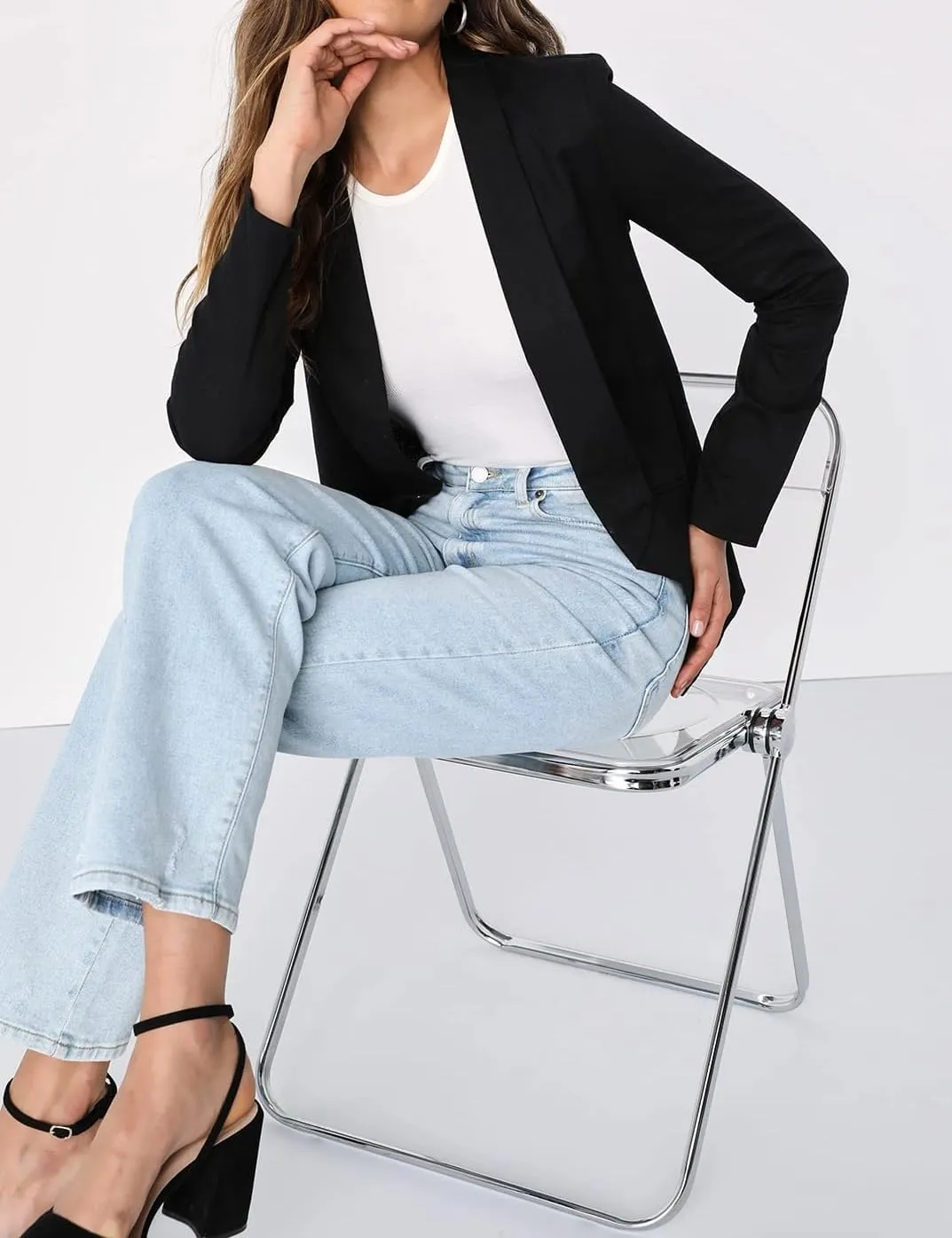 IDEALSANXUN Womens Linen Blazer 2025 Casual Open Front Lightweight Spring Summer Suit Jackets