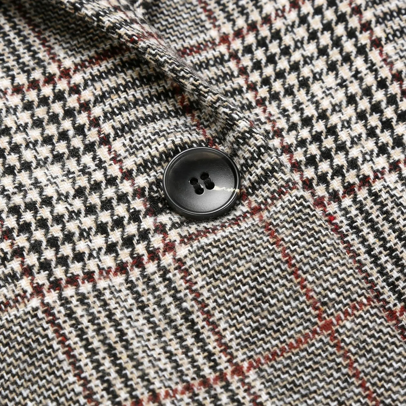 IDEALSANXUN Womens Tweed Blazer Casual Plaid Houndstooth Blazer Work Suit Jackets