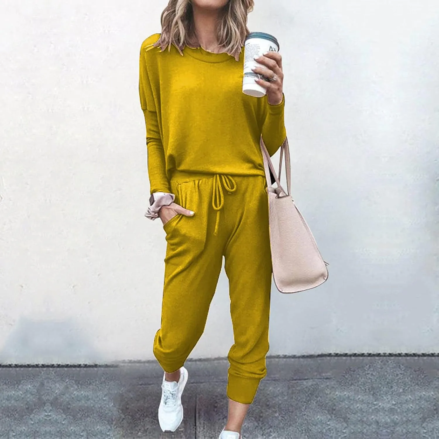 Jogger Sets for Women 2 Piece Sweatsuits Casual Long Sleeve Tops and Pants Sets Plus Size Lounge Tracksuit Loungewear
