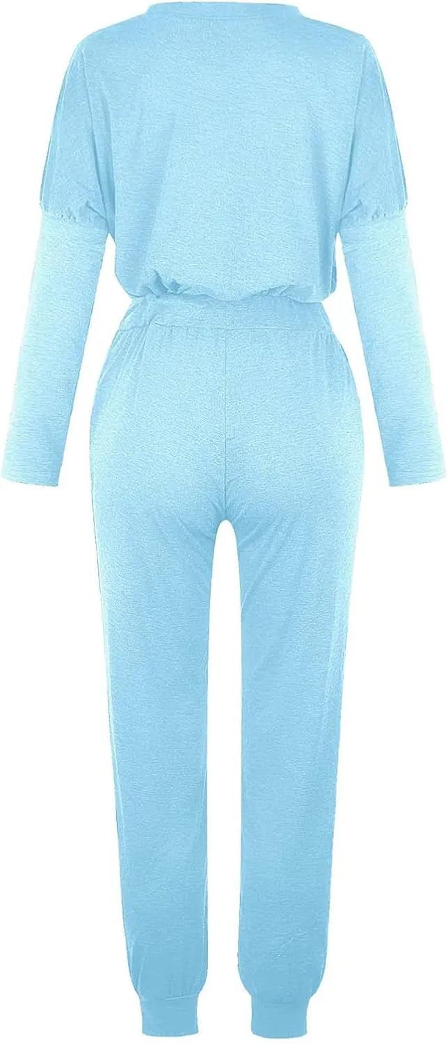 Jogger Sets for Women 2 Piece Sweatsuits Casual Long Sleeve Tops and Pants Sets Plus Size Lounge Tracksuit Loungewear