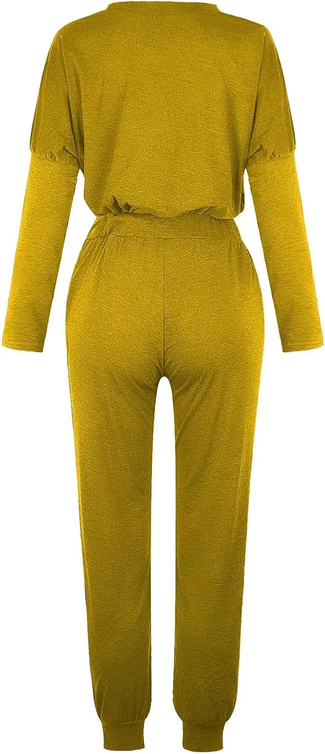 Jogger Sets for Women 2 Piece Sweatsuits Casual Long Sleeve Tops and Pants Sets Plus Size Lounge Tracksuit Loungewear