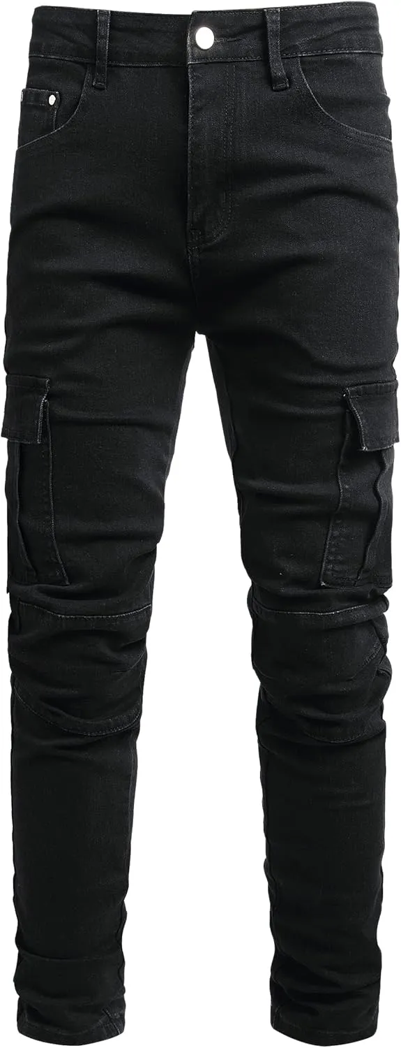 JUNBAOSS Men's Slim Fit Jeans Stretch Ripped Skinny Jeans for Men, Fashion Straight Leg Comfort Flex Waist Casual Pants