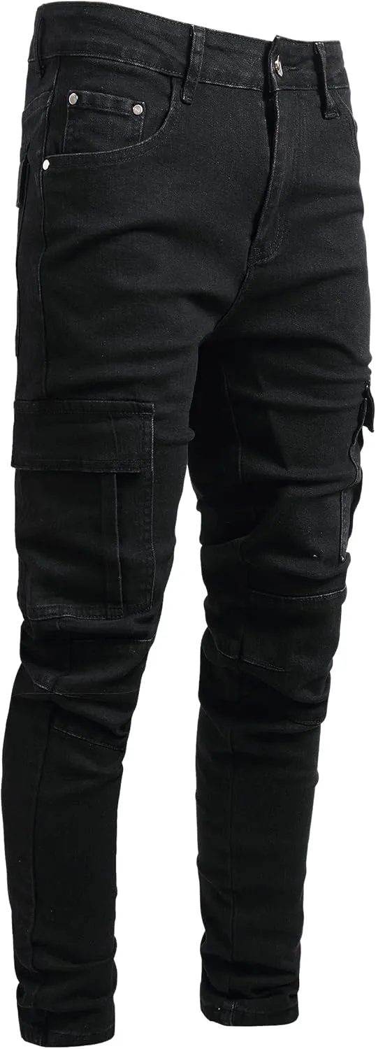 JUNBAOSS Men's Slim Fit Jeans Stretch Ripped Skinny Jeans for Men, Fashion Straight Leg Comfort Flex Waist Casual Pants