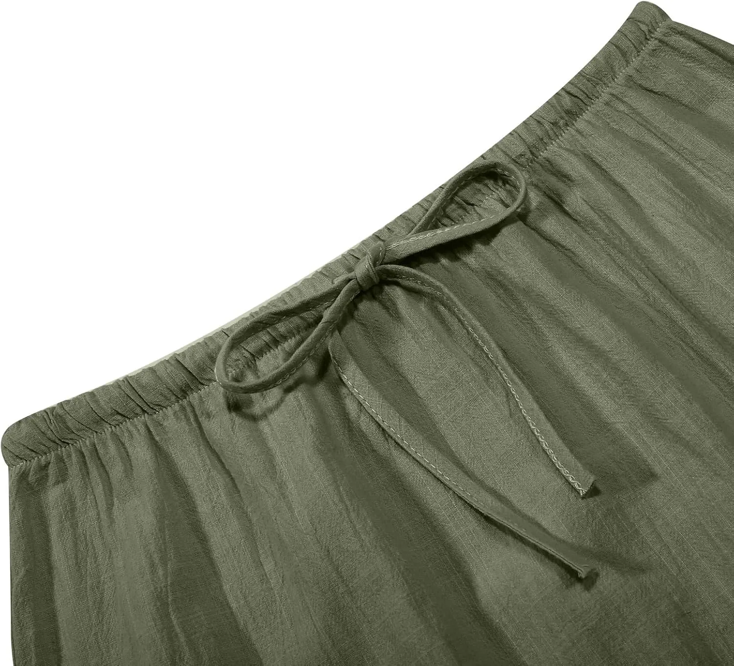 Linen Maxi Skirts for Women Trendy Summer Comfy Drawstring Waist A Line Skirts Cute Vacation Boho Long Flowy Skirts