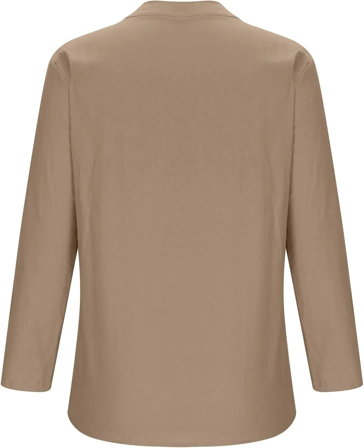 Long Sleeve Shirts for Women Cotton Linen Oversized Shirt Button up V Neck Blouse Spring and Summer Casual Tops 2025