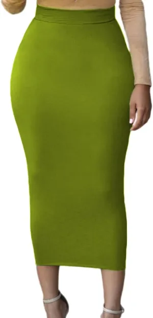 Lrady Women's High Waist Slim Bodycon Party Club Night Out Maxi Long Pencil Skirts