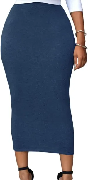 Lrady Women's High Waist Slim Bodycon Party Club Night Out Maxi Long Pencil Skirts