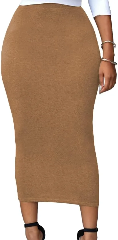 Lrady Women's High Waist Slim Bodycon Party Club Night Out Maxi Long Pencil Skirts
