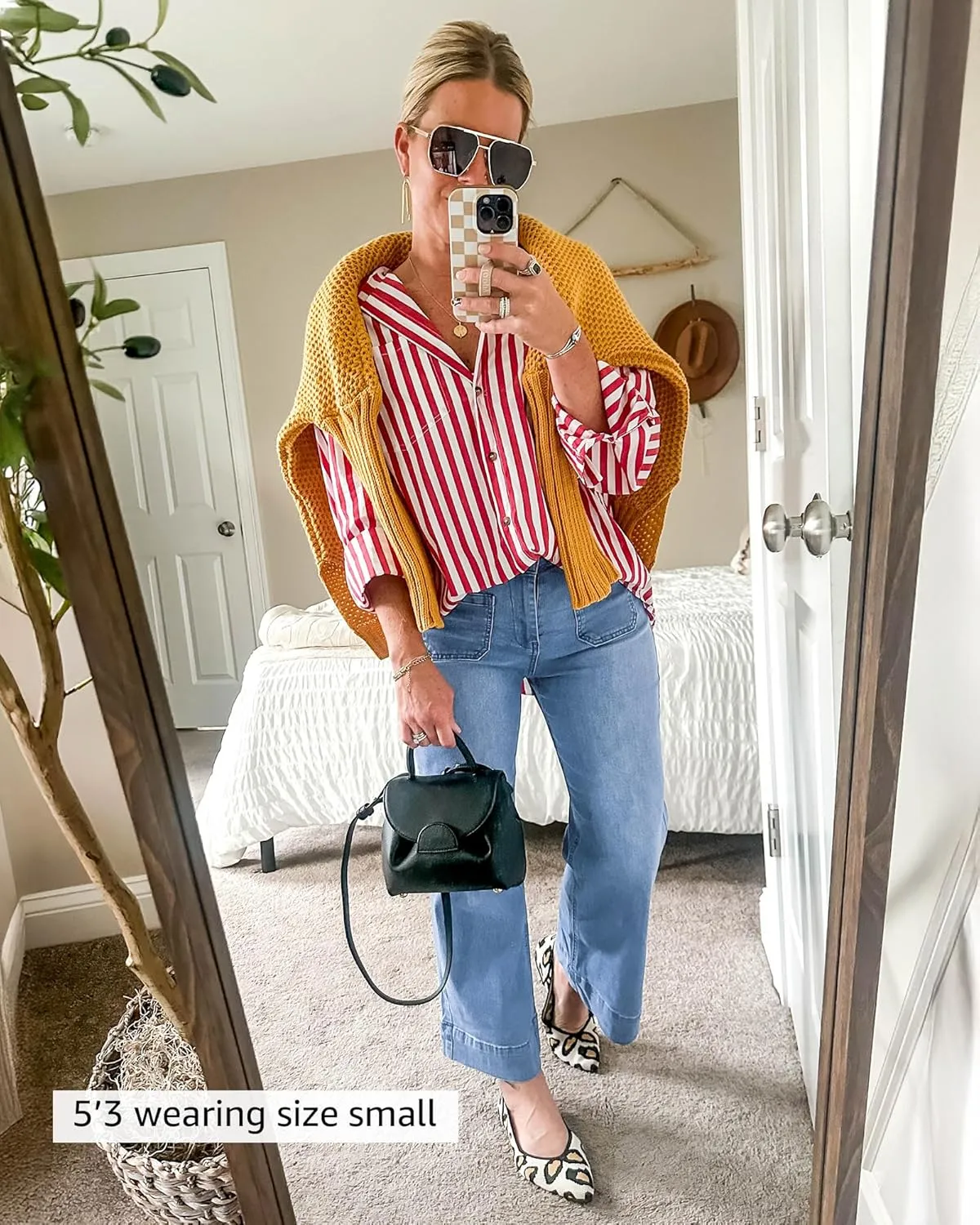 luvamia Wide Leg Jeans for Women Trendy High Waisted Flare Jeans Cropped Denim Pants Stretchy Baggy with Patch Pockets