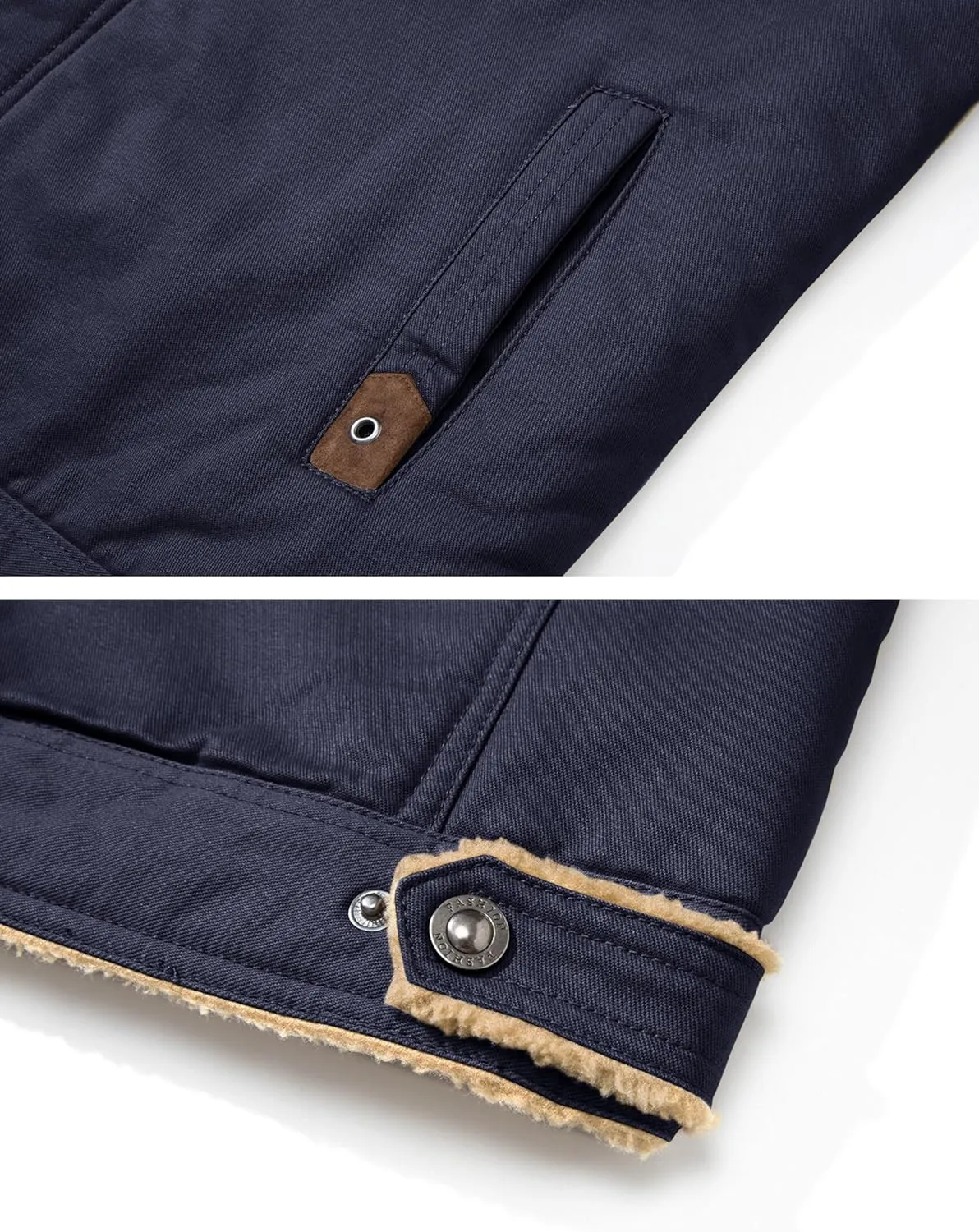MAGNIVIT Men's Cotton Cargo Jacket Winter Sherpa Fleece Lined Work Jacket Coats with 5 Pockets