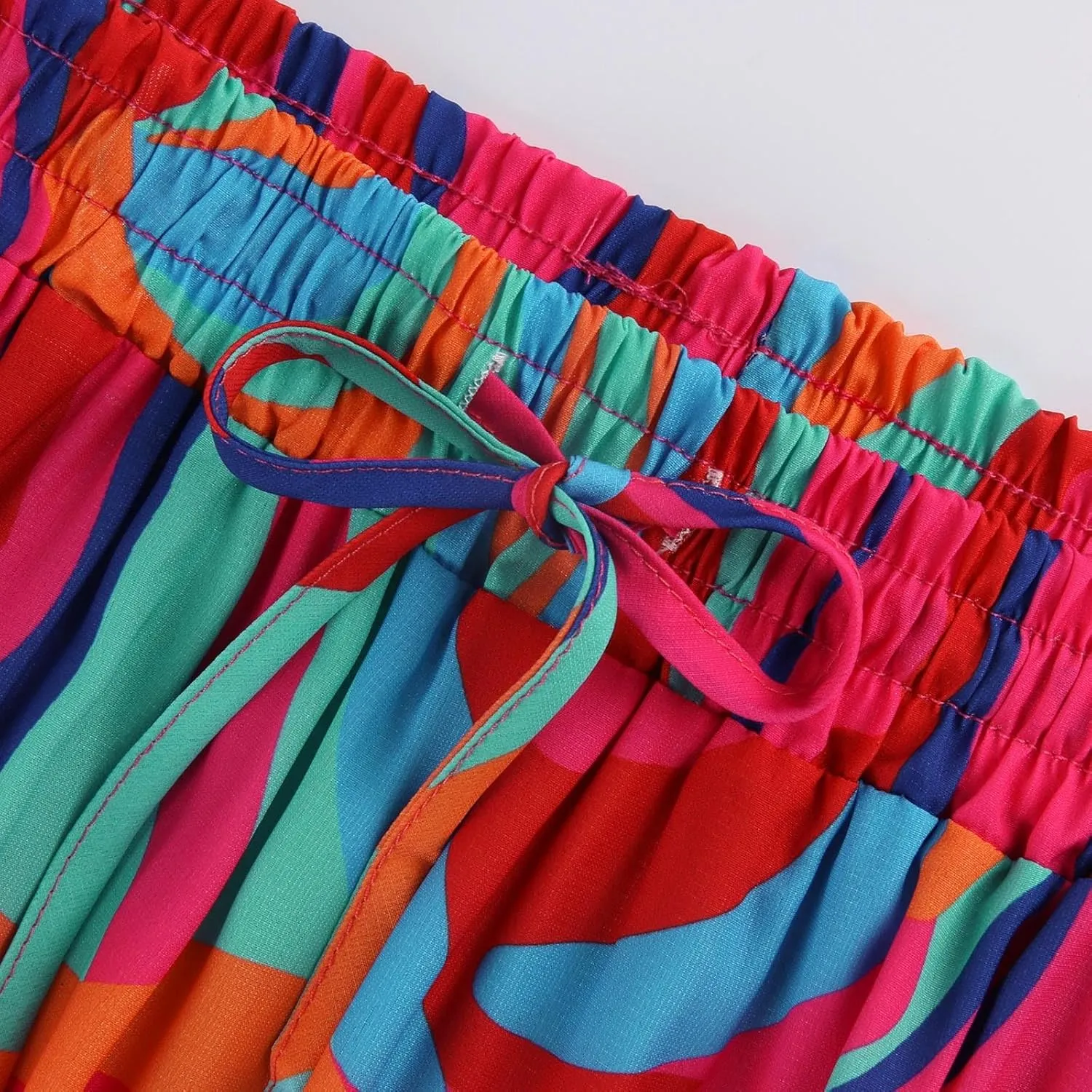 Maxi Skirt for Women 2025 Casual Summer Tiered High Waisted Skirts Pleated Aline Skirt Dressy Long Skirts with Pockets