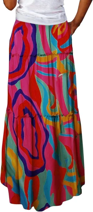 Maxi Skirt for Women 2025 Casual Summer Tiered High Waisted Skirts Pleated Aline Skirt Dressy Long Skirts with Pockets