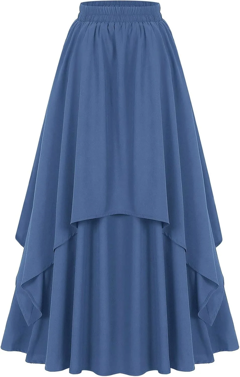 Maxi Skirt for Women Summer Boho Elastic High Waist Pleated A-Line Flowy Ruffle Table Skirts for Rectangle Tables 8ft