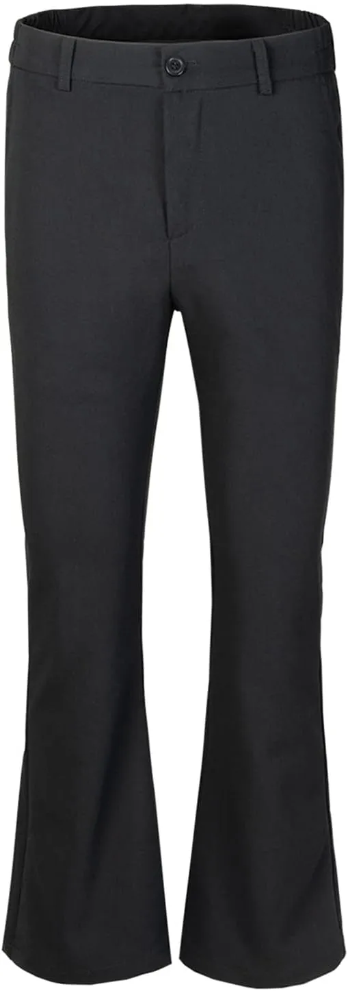 Men Bottom Flared Pants Slim Fit Stretch Business Formal Dress Trousers Fashion Straight Leg Slacks Suit Pants