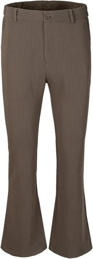 Men Bottom Flared Pants Slim Fit Stretch Business Formal Dress Trousers Fashion Straight Leg Slacks Suit Pants