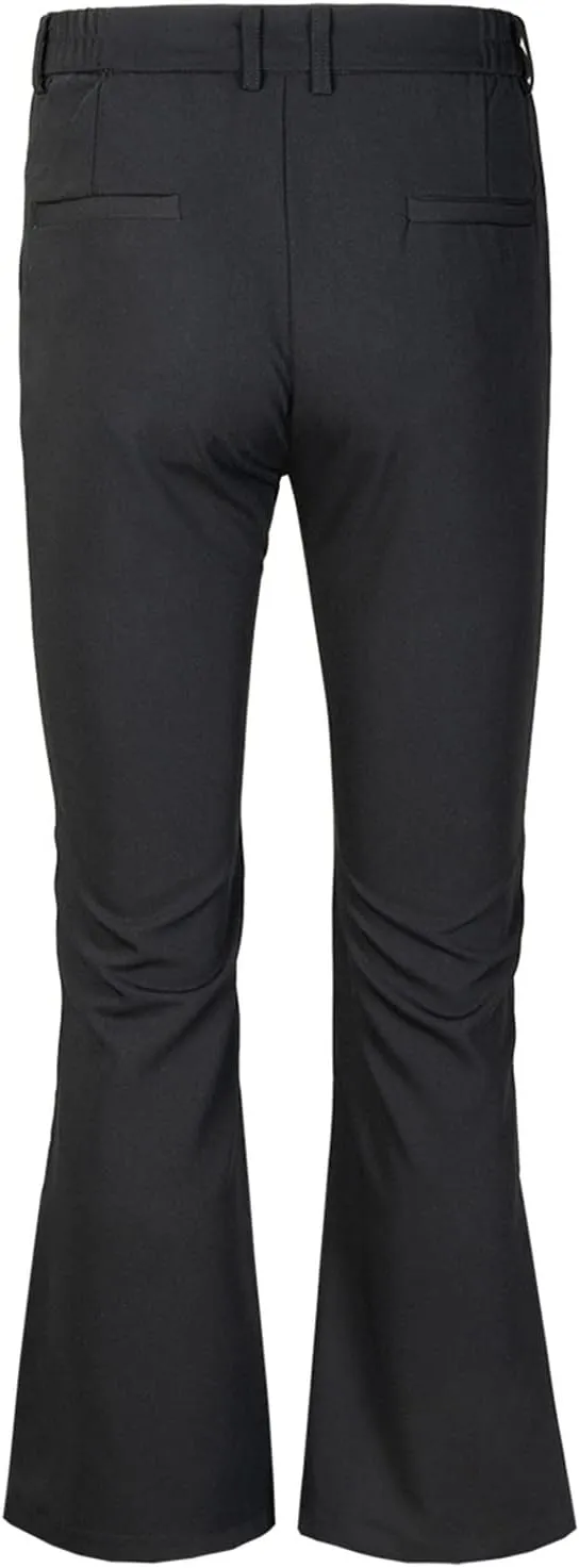 Men Bottom Flared Pants Slim Fit Stretch Business Formal Dress Trousers Fashion Straight Leg Slacks Suit Pants