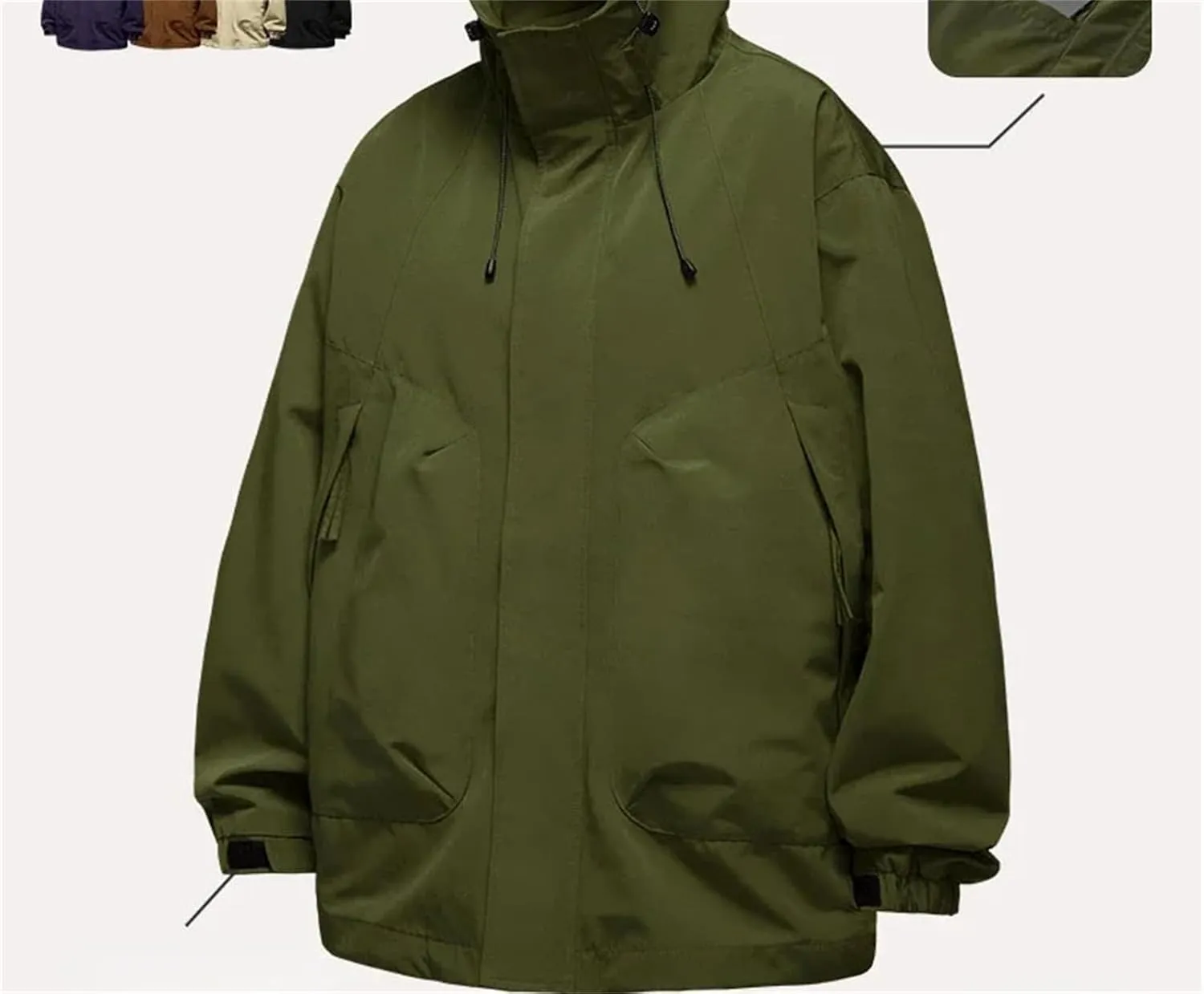 Men Casual Coats Autumn Outdoor Solid Color Zipper Hooded Jacket Men Tops Clothing
