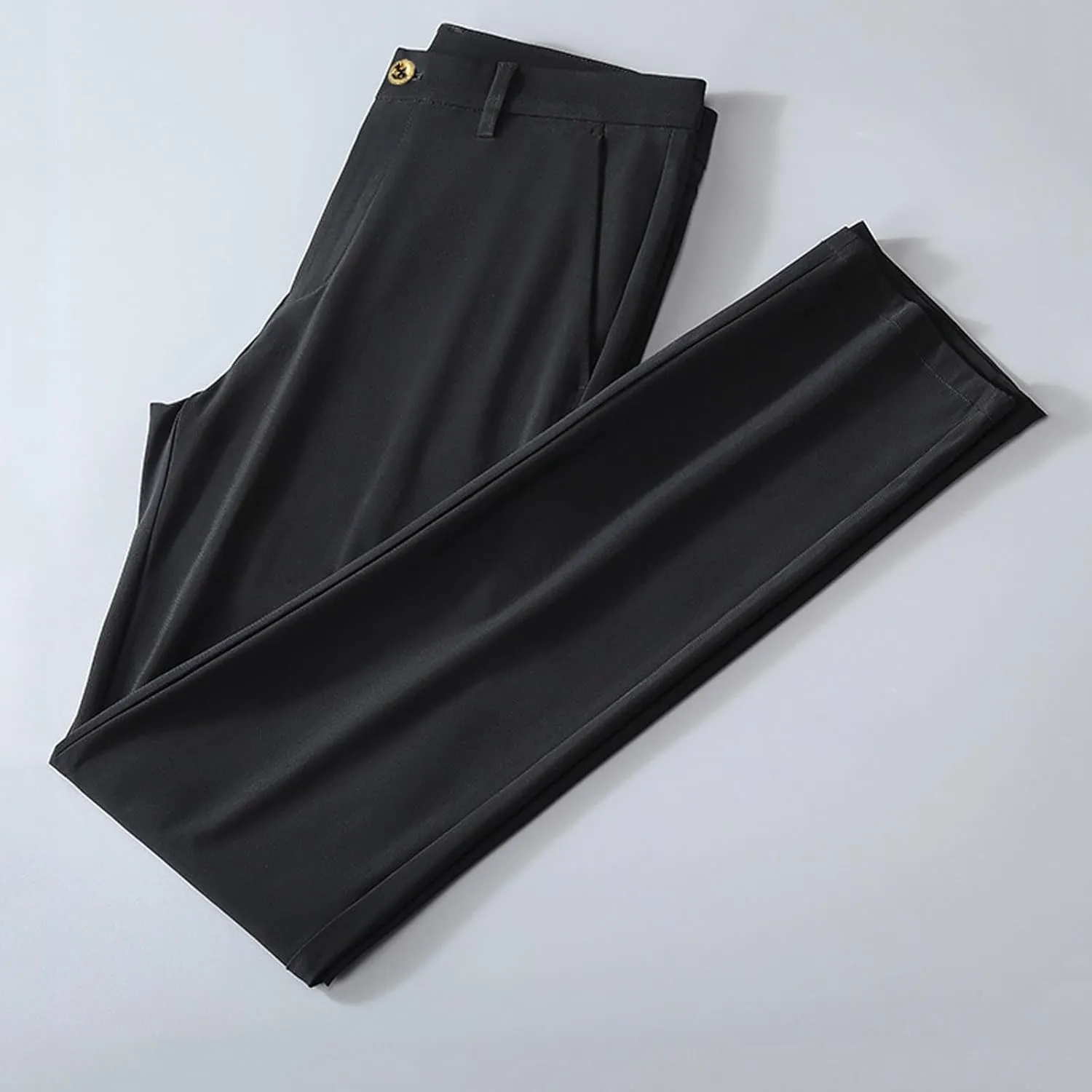 Men Ice Silk Suit Pants Dress Pants Regular Fit Formal Trousers Stretch Chino Trouser Lightweight Casual Business Pant