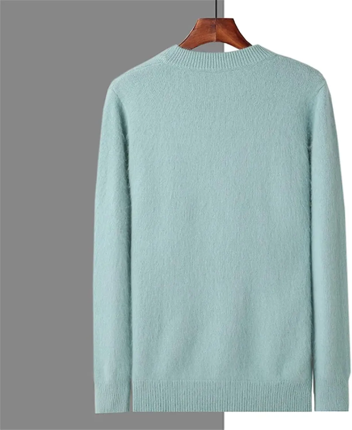 Men's 100% Cashmere Sweater Fashion Crew Neck Knit Tops Winter Long Sleeve Warm Jumpers