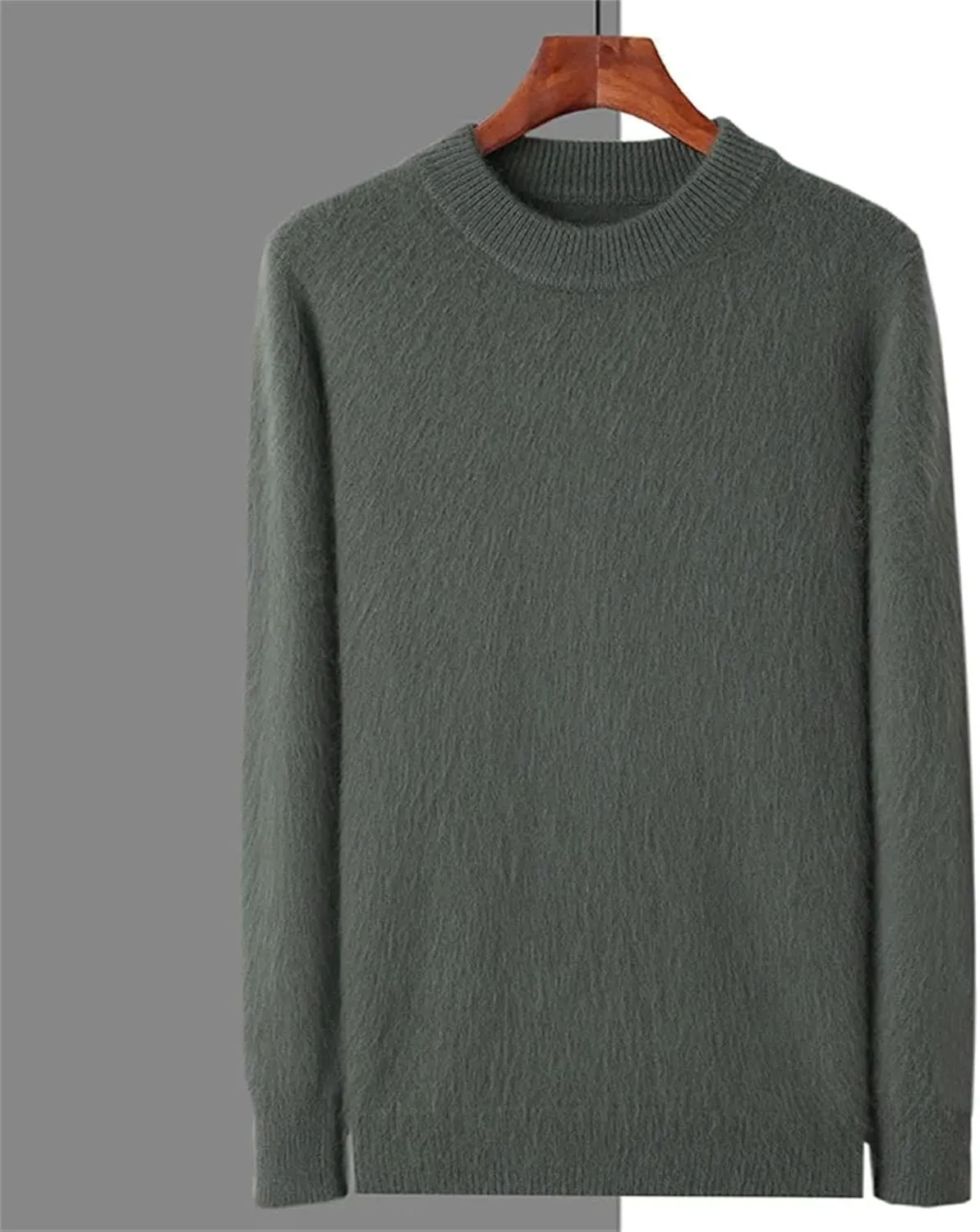 Men's 100% Cashmere Sweater Fashion Crew Neck Knit Tops Winter Long Sleeve Warm Jumpers