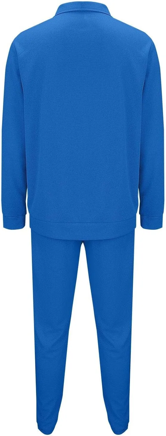 Men's 2 Piece Hoodie Sweatshirt Tracksuit Hooded Cardigan Solid Color Long Sleeve Pants Set Men's Tracksuit 2 Pieces