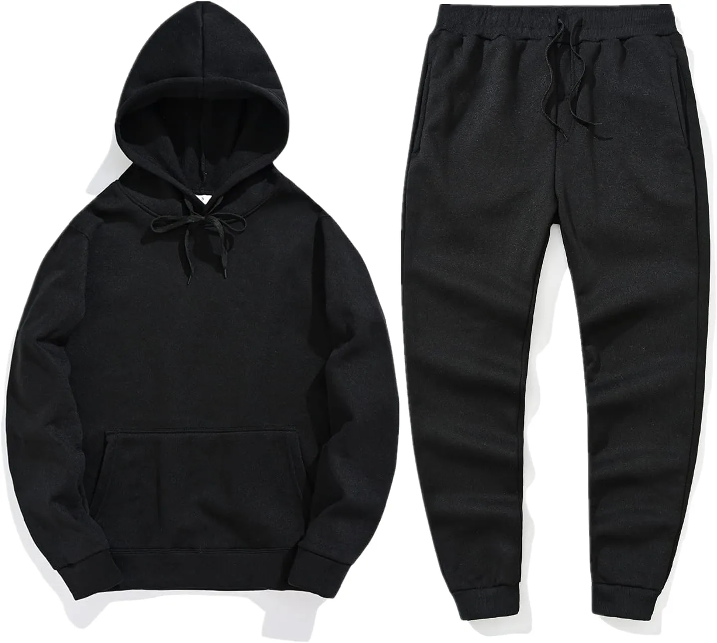 Mens 2 Piece Outfits Fall Winter Solid Color Zipper Sweater Pants Sports Sets Set Mens 2 Piece Big and Tall Hoodies