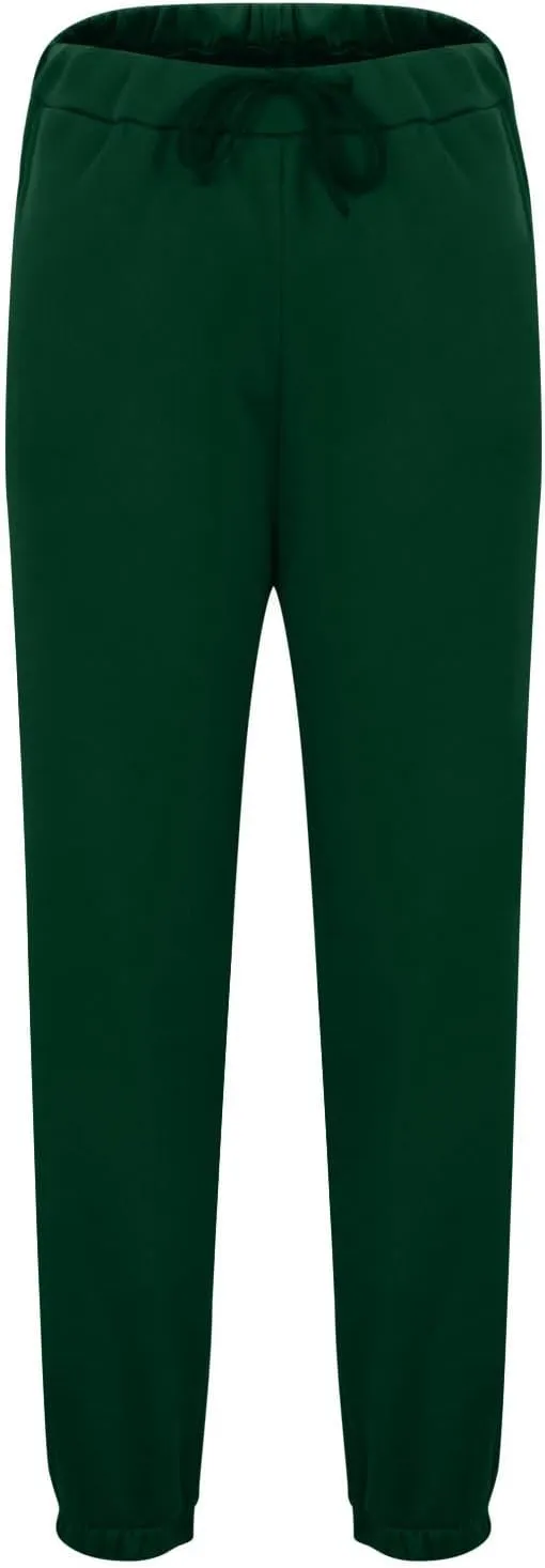 Mens Baggy Heavyweight Cargo Sweatpants Elastic Waist Drawstring Jogger Pants Casual Pockets Fleece Athletic Trousers