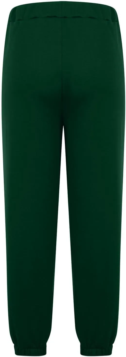 Mens Baggy Heavyweight Cargo Sweatpants Elastic Waist Drawstring Jogger Pants Casual Pockets Fleece Athletic Trousers