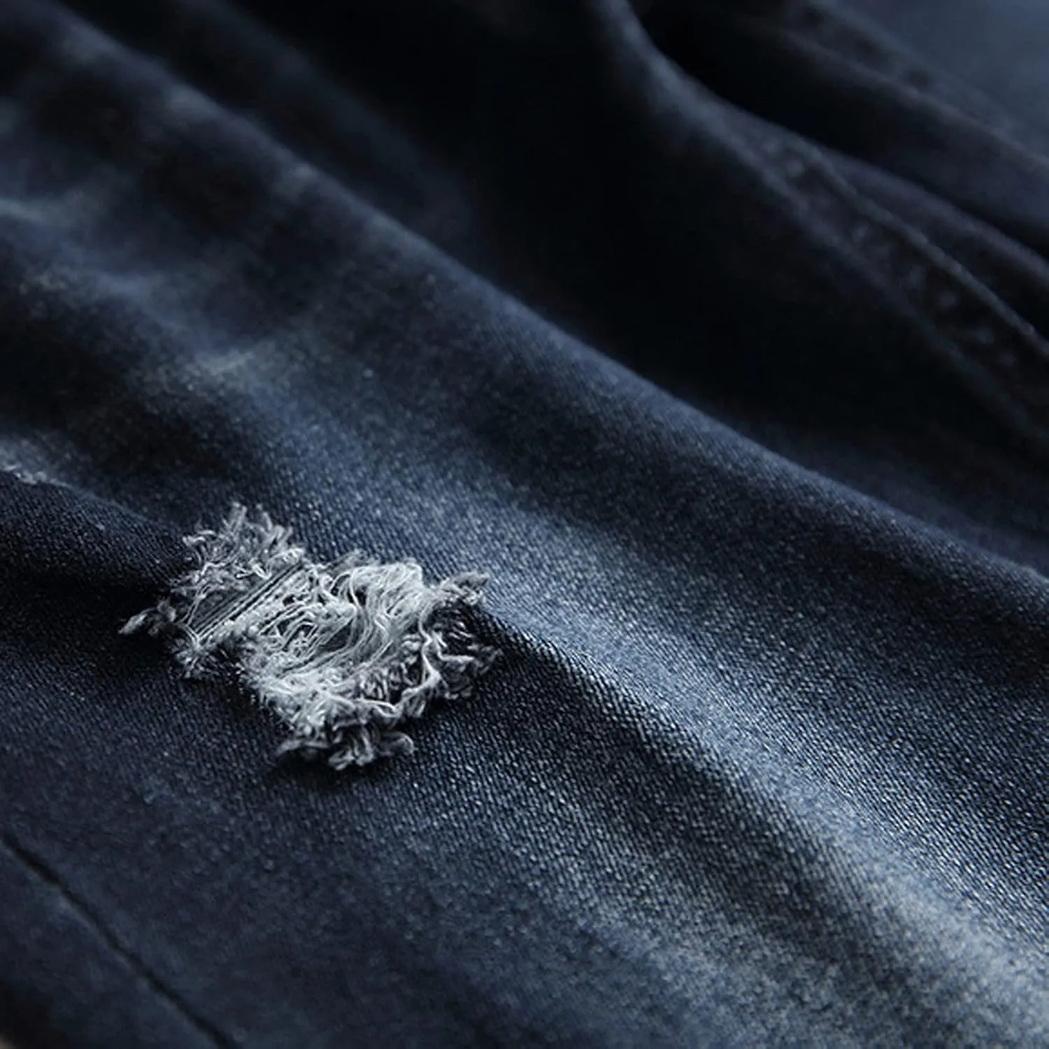 Mens Casual Slim Fit Jeans Stretch Hip Hop Distressed Ripped Skinny Zip Denim Pants Fashion Straight Leg Washed Jean Trousers