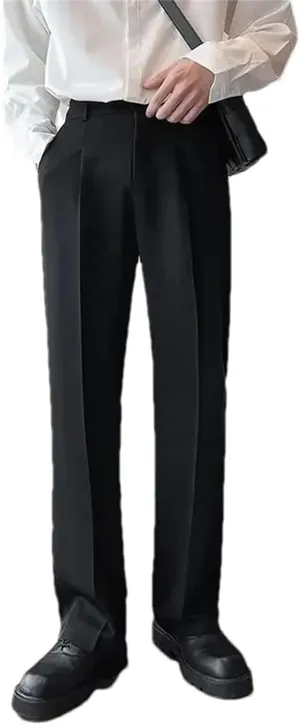 Men's Extended Suit Trousers Loose-Fit Straight-Leg Casual Pants
