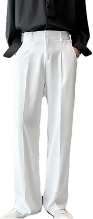 Men's Extended Suit Trousers Loose-Fit Straight-Leg Casual Pants