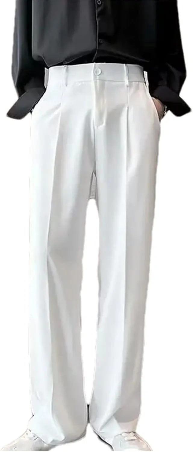 Men's Extended Suit Trousers Loose-Fit Straight-Leg Casual Pants