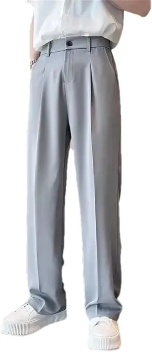 Men's Extended Suit Trousers Loose-Fit Straight-Leg Casual Pants