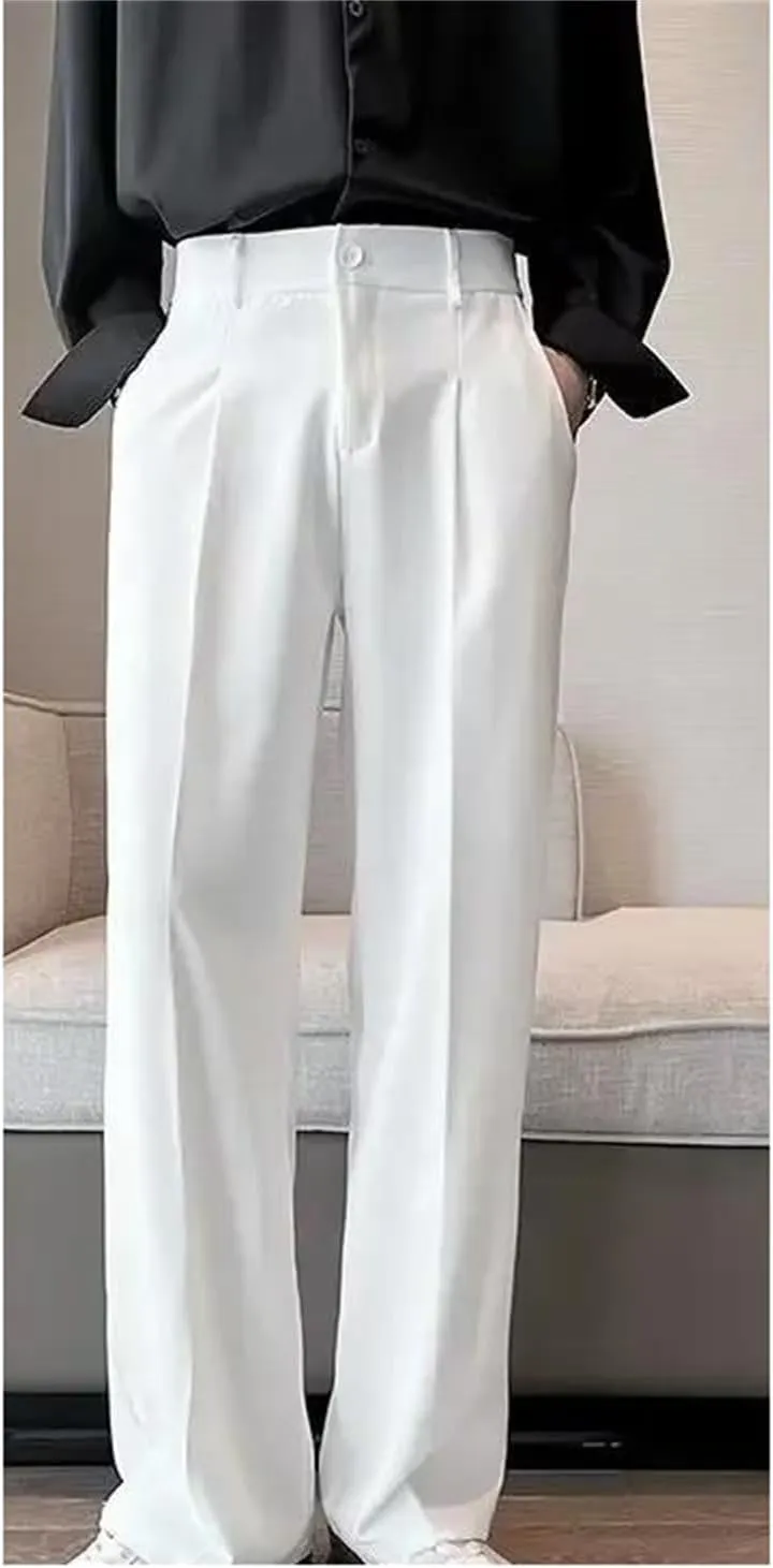 Men's Extended Suit Trousers Loose-Fit Straight-Leg Casual Pants