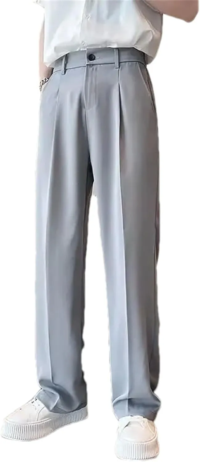 Men's Extended Suit Trousers Loose-Fit Straight-Leg Casual Pants