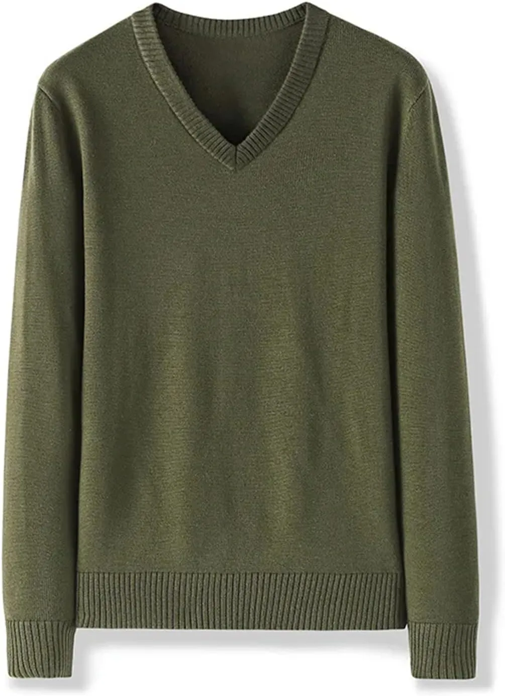Men's Knitted Pullovers Fashion Slim Fit V Neck Sweaters Autumn Winter Knitting Tops Tees Pullover