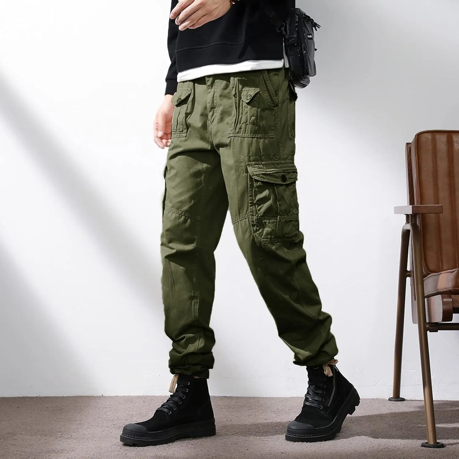 Men's Paisley Pants Cargo Jogger Navy Blue Dress Pants Slim Fit Black Sweatpants Men Baggy Light Tan Corduroy Pants