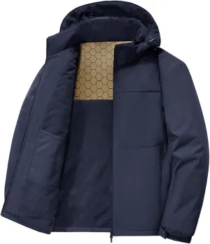 Men's Rain Jacket,Waterproof Tactical Jacket Warm Mens Cycling Jacket Slim Fit Work Clothes Hoodie or Teen Boys