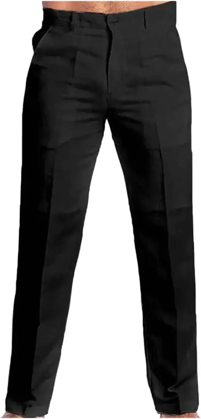 Men's Stand Pocket Casual Linen Pants Solid White Gray Trouser Plus Size Mens Sweatpants Men Streetwear