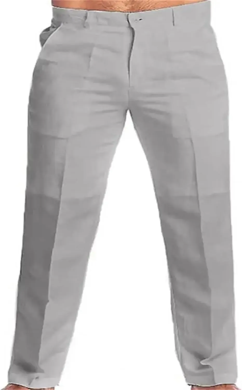 Men's Stand Pocket Casual Linen Pants Solid White Gray Trouser Plus Size Mens Sweatpants Men Streetwear