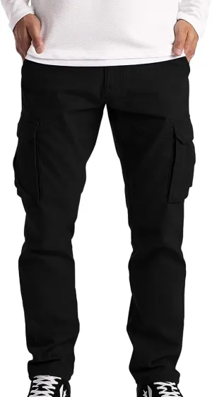 Mens Sweatpants Pants Casual Jogging Sports Elastic with Pockets Men's Men's Pants Heavyweight Fleece Cargo