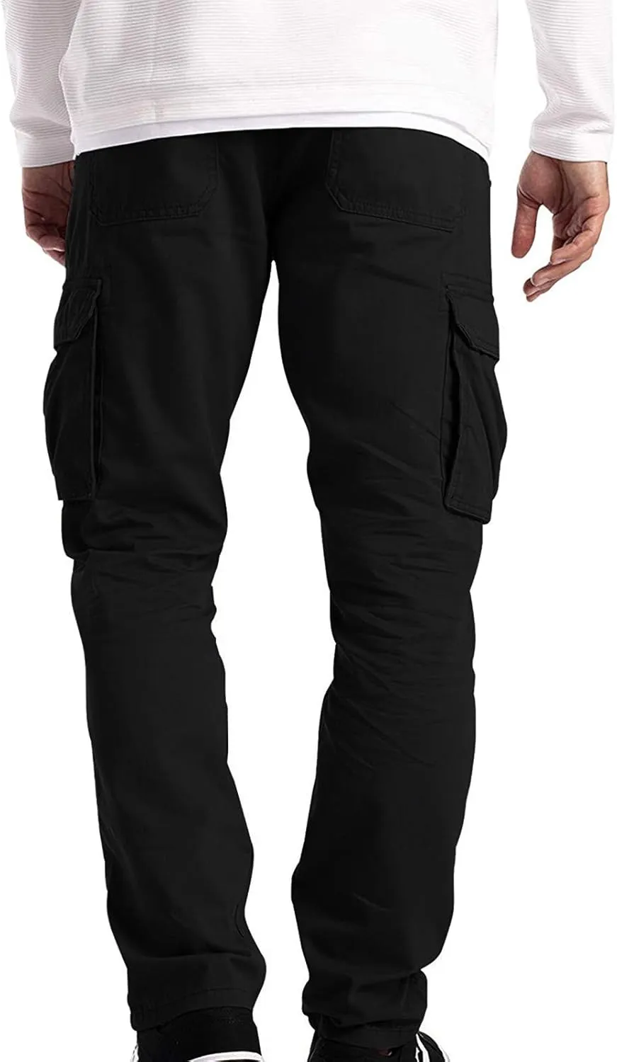 Mens Sweatpants Pants Casual Jogging Sports Elastic with Pockets Men's Men's Pants Heavyweight Fleece Cargo